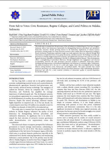 Jurnal Public Policy Universitas Teuku Umar
